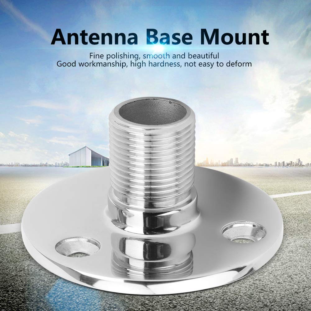 Antenna Base Mount Stainless Steel 316 Marine Antenna Base Mount Male Threaded Antenna Baseboat Accessories