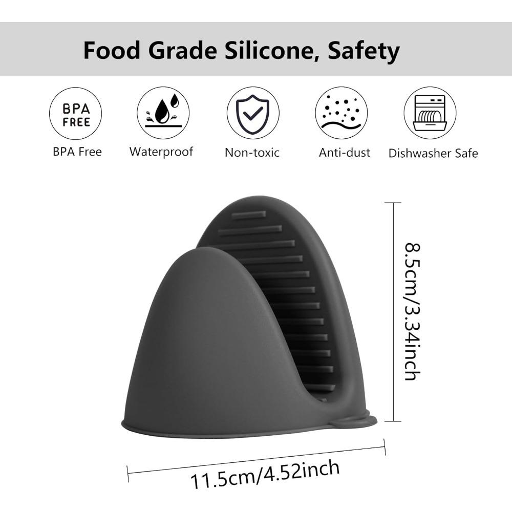 2 Pack Kitchen Gloves Oven Silicone Gloves Heat Resistant Anti-Scalding Non Slip Pot Clips BBQ Gloves Kitchen Cooking Baking