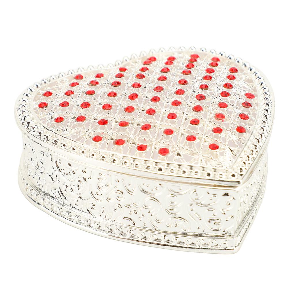 Heart Shape Trinket Organizer Hollow Out Small Ring Earring Keepsake Storage Box for Wedding