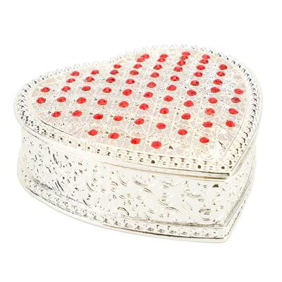 Heart Shape Trinket Organizer Hollow Out Small Ring Earring Keepsake Storage Box for Wedding