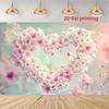2D Heart-Shaped Pink Flower Backdrop Romantic Floral Background for Wedding Photography