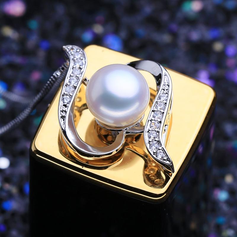 LSOOYH Naturalny naszyjnik z pereł słodkowodnych, wisior z kwiatem, modne kolczyki, pierścionki dla kobiet, zestawy biżuterii z pereł