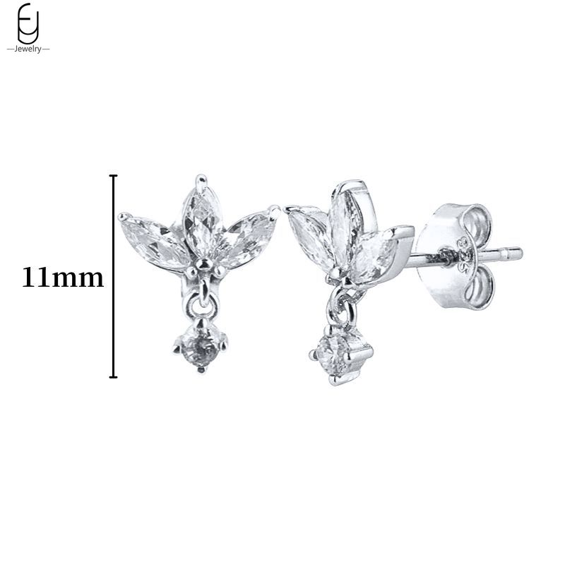 925 Silver Ear Buckles Fashion Hoop Earrings White Crystal Luxury Women's Earrings Wedding Women's Jewelry Premium Gift