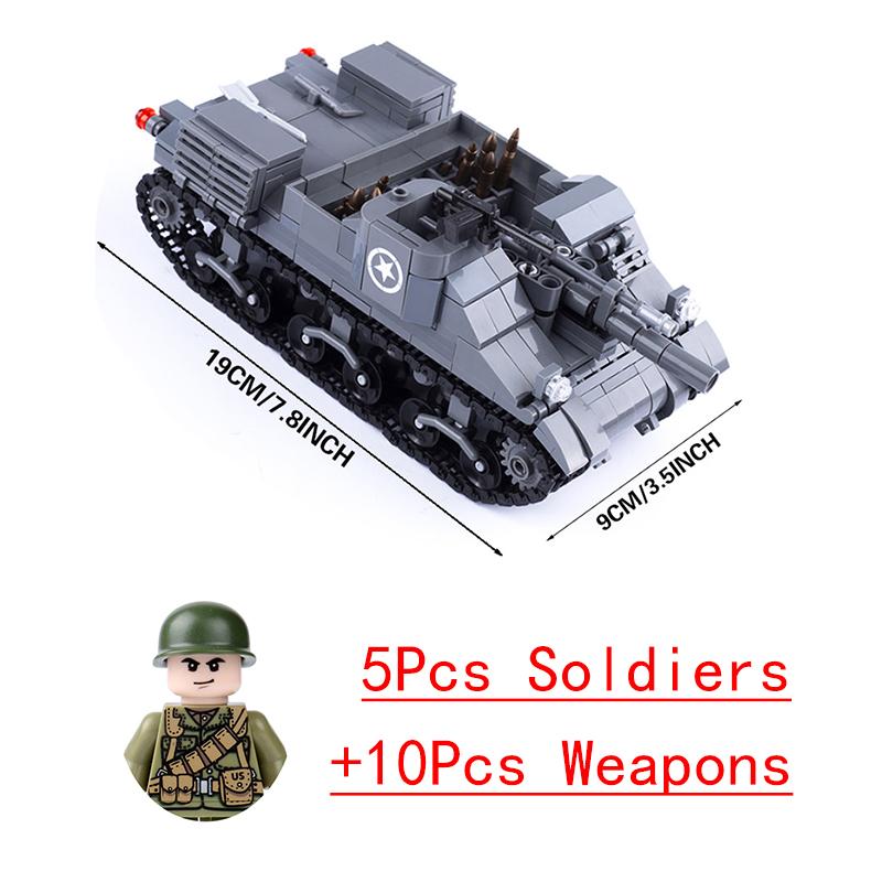 Non-Toxic Wwii Military North African Campaign Wheeled Armored Vehicle Tank Cannon Soldier Figures Building Blocks Weapon Truck Army Toy