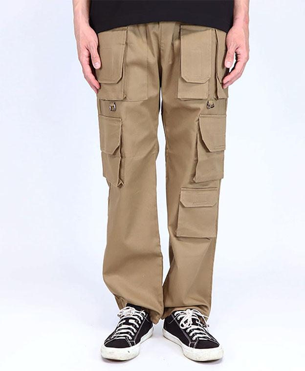 NENS Multi-Pocket Elastic Cargo Pants (Beige)