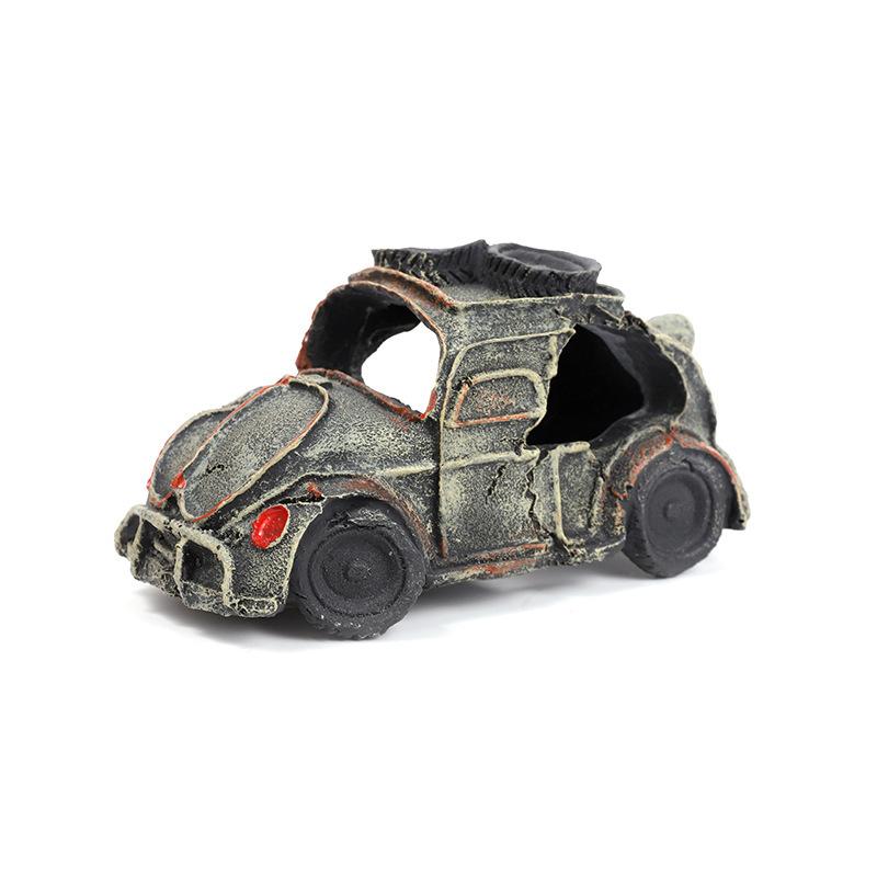 

New Creative Car Wreckage Fish and Shrimp Shelter Aquarium Landscaping Decoration Props Resin Crafts