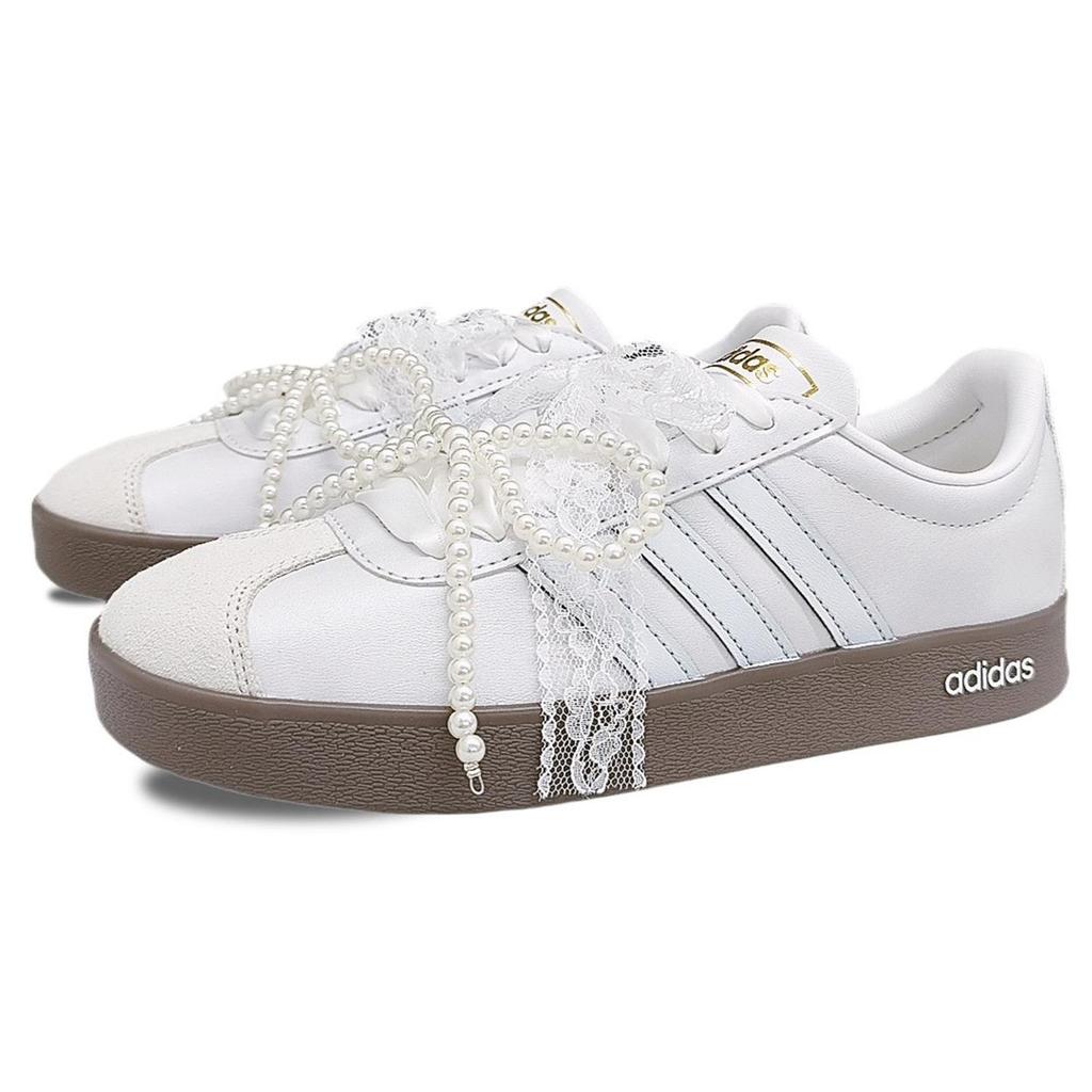 adidas Neo VL Court 2.0 Lightweight Breathable Lightweight And Breathable Low Top Skateboard Shoes Women's White ID6015(Team1248- )