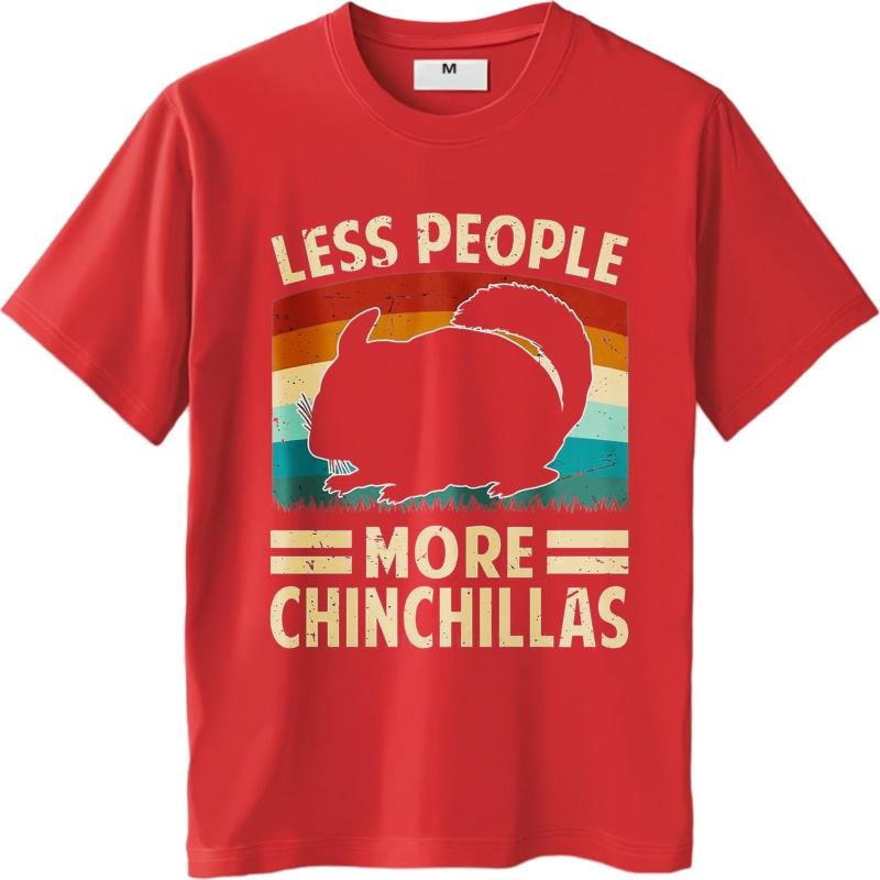 unisex summer Men tshirt Less People More Chinchillas Rainbow Silhouette Short Sleeve Travel Round Neck Teeshirt S