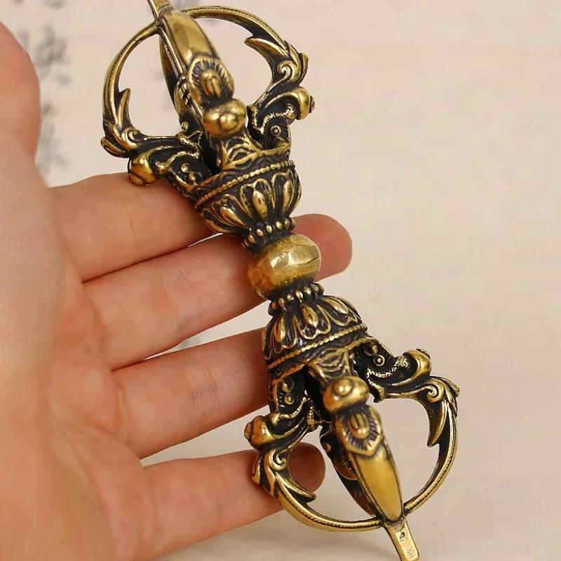 1pc Metal Five Strand Pestle Ornament Feng Shui Artifact Accessories Chinese Style Portable Metal Pestle Ornament Home Decor