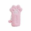 Cartoon Cat Paw Plush Pencil Case, Large Capacity, Cute Storage Bag, Girls