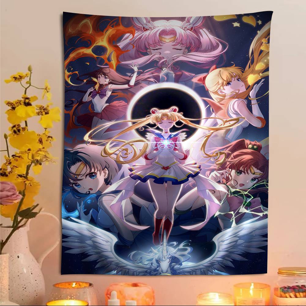 Anime SSailor MMoon Crystal Hippie Wall Hanging Tapestries For Living Room Home Dorm Decor Art Home Decor