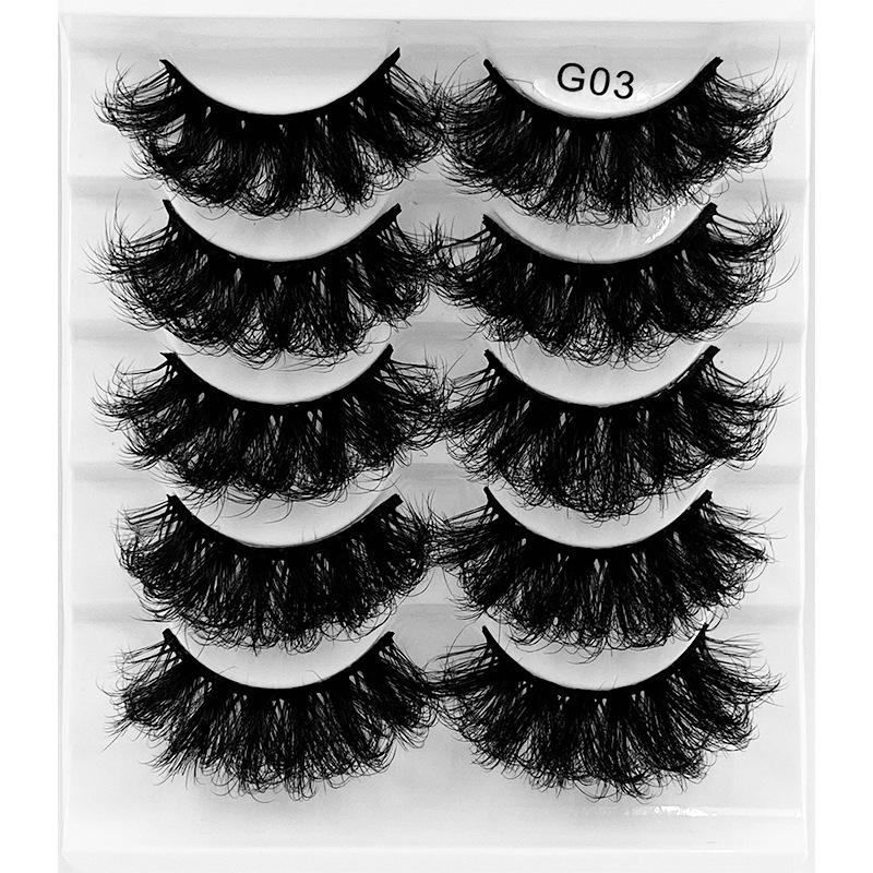 5 Pairs Of Chemical Fiber False Eyelashes, Natural Thick Eyelashes 8D Stereo False Eyelashes