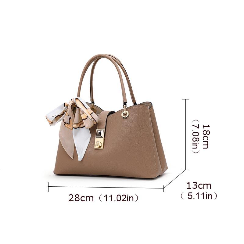 Aidrani Light Luxury Genuine Leather Women's Bag Khaki Large Capacity Cowhide Single Shoulder Crossbody Casual Mom Women's Handb
