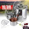 Distillateur en Acier Inoxydable Moonshine Alcool Cuivre DIY Eau Vin Huile Essentielle Kit de Brassage 10L/30L Maison Nouveau
