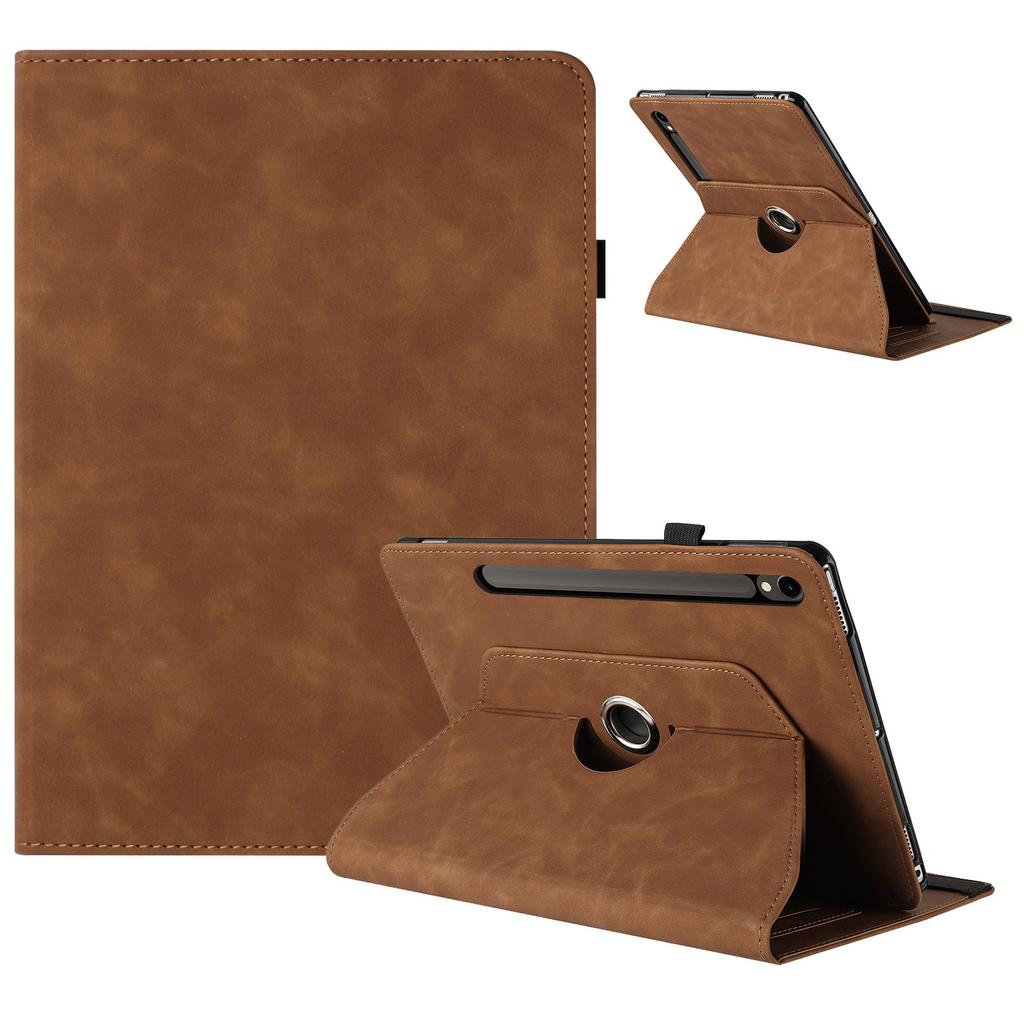 Tablet Case For Samsung Galaxy Tab S10 FE/S9 FE/S9 Rotating Stand Solid Color PU Leather Cover