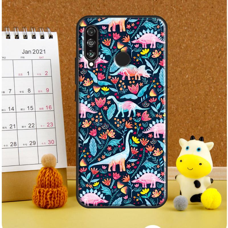 Cute Dino Dinosaur For Huawei Nova 12i 12s 7i 8i 11i 11 9 10 SE Y60 Y61 Y70 Y72 Y73 Y90 Y91 P30 P40 Lite Case