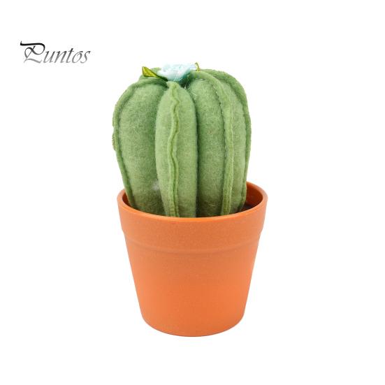 Decorative Artificial Plant for Office Handmade Cactus Ornaments, Soft Fabric Potted Desk Small Succulents Decor Decor, No Watering Mini Desktop