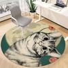 1PC Moonlit Whiskers Office Round Area Rug,  Mat Suitable ForOffice, Under Office Chairs Bedroom Living Room Home Decor, Room Deco
