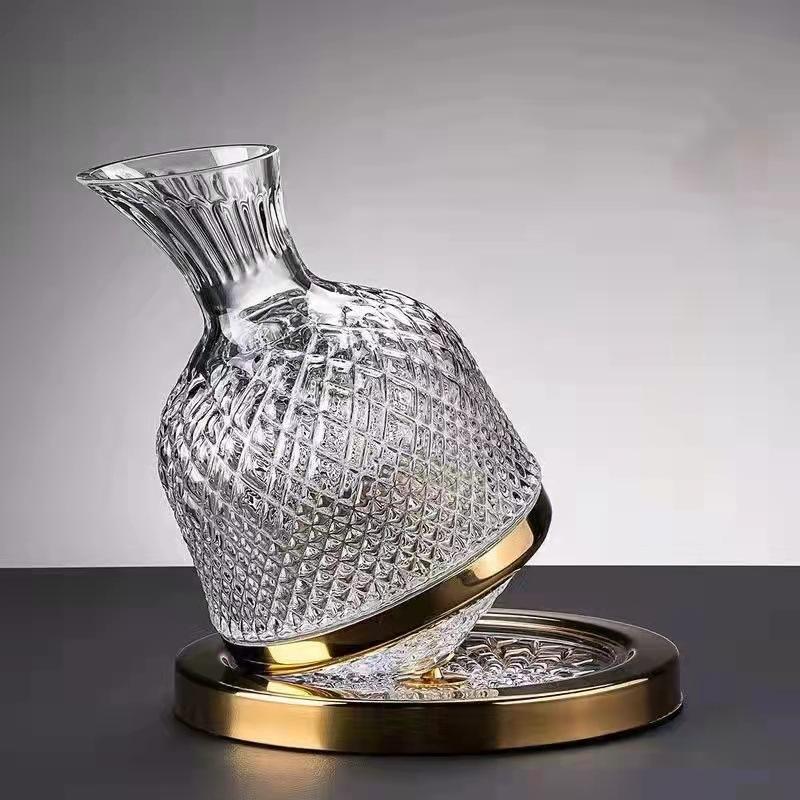 

Декантеры с вращением на 360° 1500 мл Вращающийся хрустальный декантер для красного вина Графины Декантер для вина Хрустальное стекло без свинца 1500 мл Аксессуар для вина