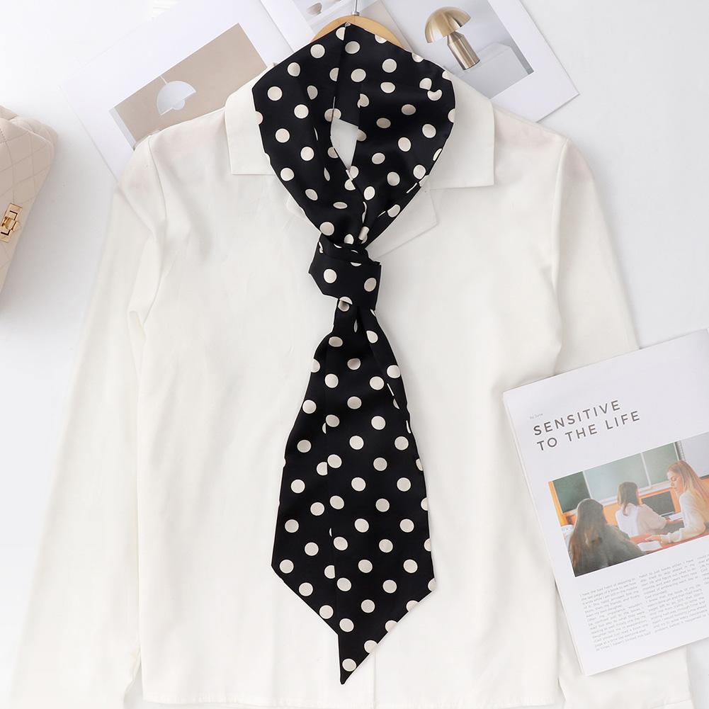 Fashion Polka Dot Silk Satin Scarf Women Handle Bag Ribbon Narrow Thin Neck Scarves Bandana Female Neckerchief Accessories