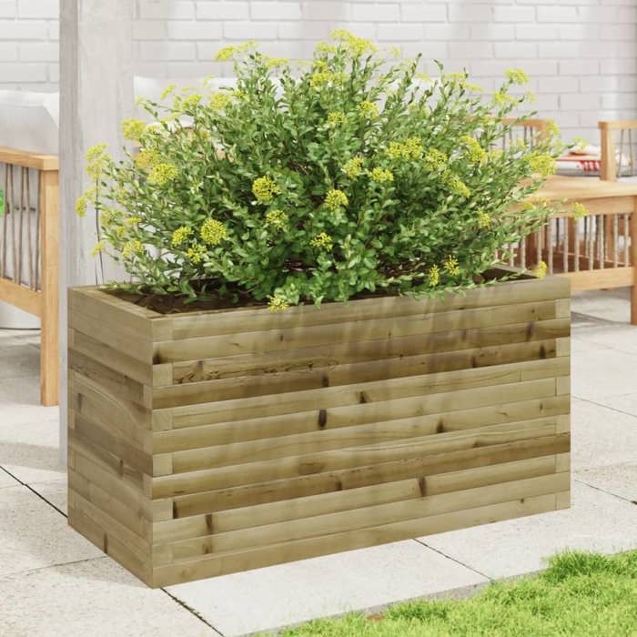 VidaXL Jardinière 90x40x45,5 cm bois de pin imprégné, jardinière d'extérieur, bac à fleurs, boîte à plantes, jardinière de 847272