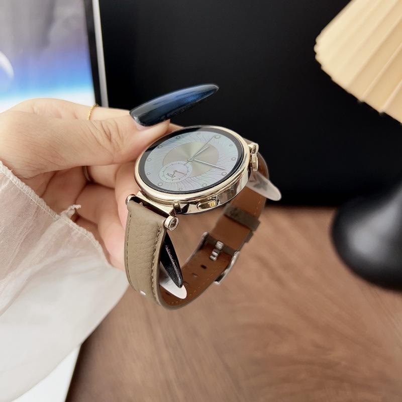 Lychee Grain Leather Strap for Huawei GT5/GT4 41mm Women's Watch, 18MM