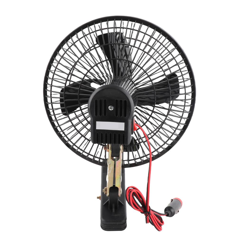 8in Car Cooling Fan Cigar Lighter Powered Black Quiet Metal Clip On Fan for Car Truck SUV RV Boat Bus DC24V