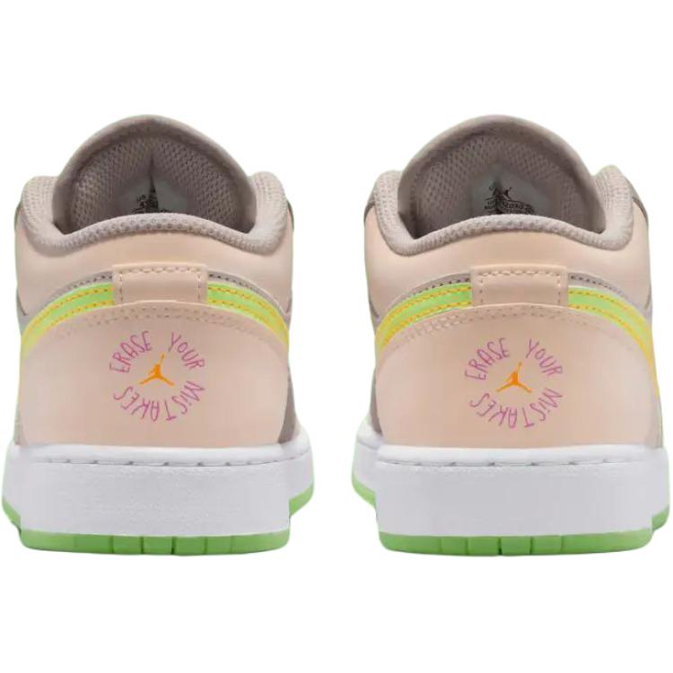 Air Jordan 1 Low GS Erase Your Mistakes Kids Sneakers Grey Desert-Sand Barely-Orange HQ2030-001