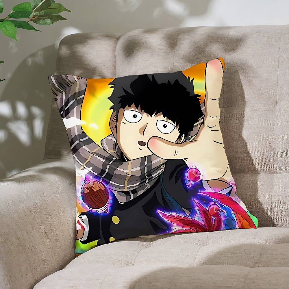 Funny A-Mob Psycho-S 100 Pillow Case Cushion Cover Soft Cute Throw Pillow Case For Car Sofa Pillowcase Polyester With Zipper