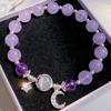 1pc Simple and Fashionable Sweet Girl Star & Moon Crystal Beaded Bracelet