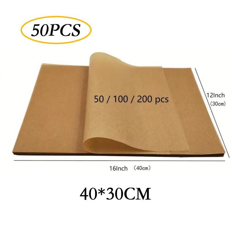 200/100/50Pcs Baking Paper Non-stick Oil Proof Parchment Paper Oven Grilling Mat Paper Food Wrapping Paper Baking Tool