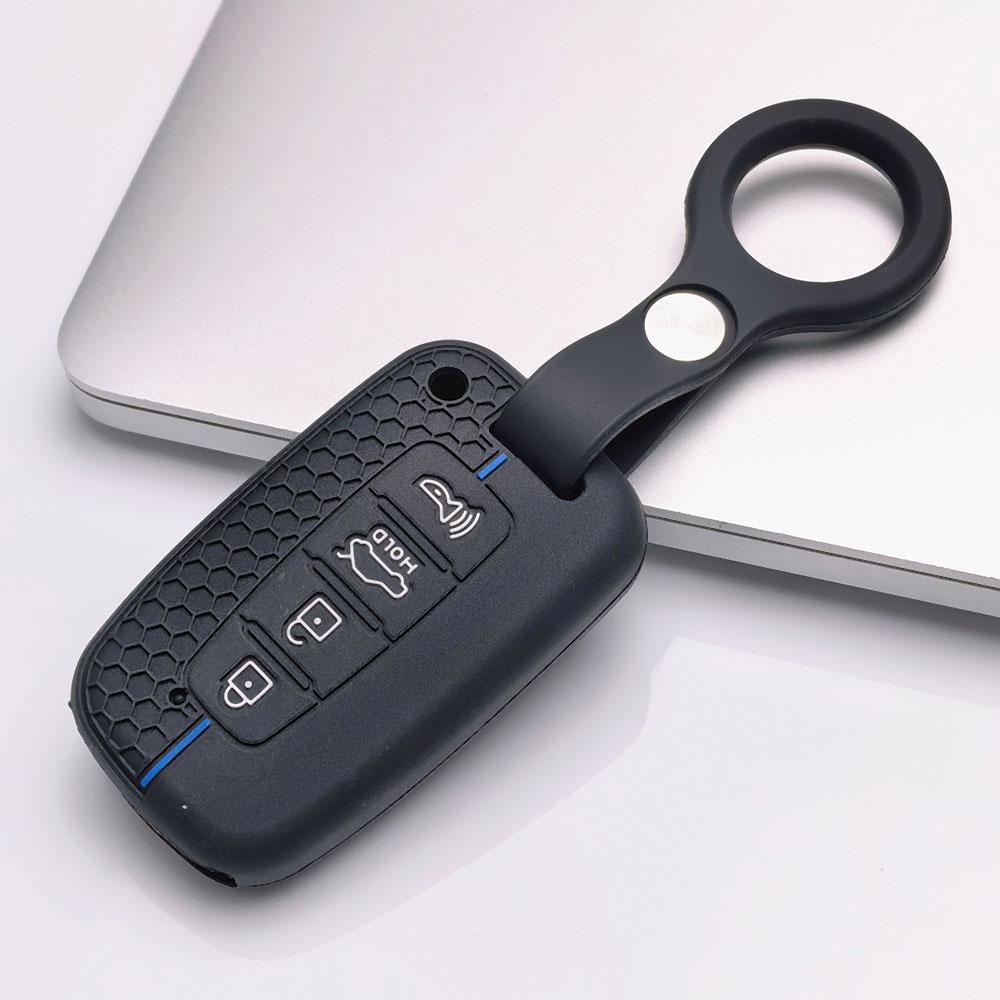 Premium Silicone Car Key Fob Cover For Hyundai i30 K2 K5 For KIA Optima K5 K3 With Keychain Soft Silicone Car Interior Accessories