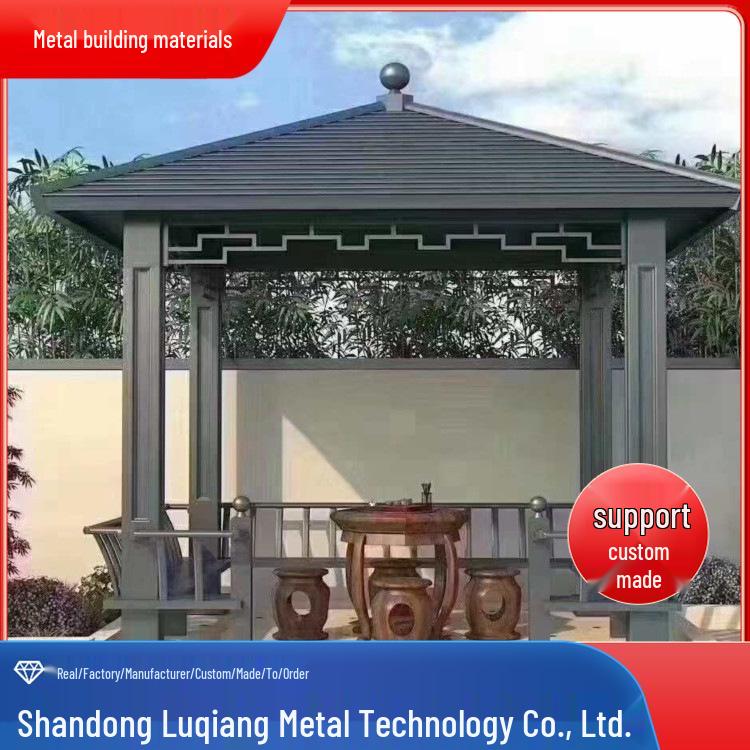 Modern Outdoor Pavilion: Aluminum Alloy Courtyard Structure in New Chinese Style