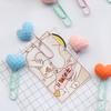 7pcs/lot Coloful Heart Paper Clip Decorative Bookmark Binder File Clips School Office Stationery Accessories