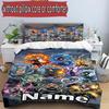 3pcs Duvet Cover Set (1*Duvet Cover + 2*Pillowcase, Without Core), Custom Name Demon Slayer Pattern Bedding Set, Home Bedroom Decor Gift