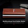 ZDNE2 Car Leather Pop Up Wallet RFID Blocking Metal Double Card Case For BMW 1 3 5 Series G30 G32 G38 2021 2020 2019 2018 E46 E91