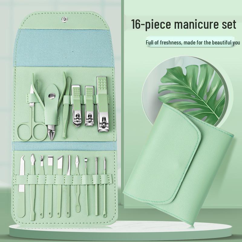 Matcha Green Nail Clippers Set - Complete Pedicure and Nail Art Tools