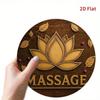 Vintage Lotus Flower Tin Metal Sign 8x8 Inch Round Zen Wall Art Retro Home Decor