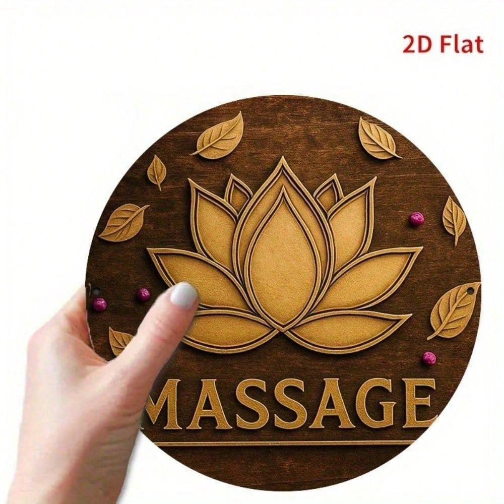 Vintage Lotus Flower Tin Metal Sign 8x8 Inch Round Zen Wall Art Retro Home Decor