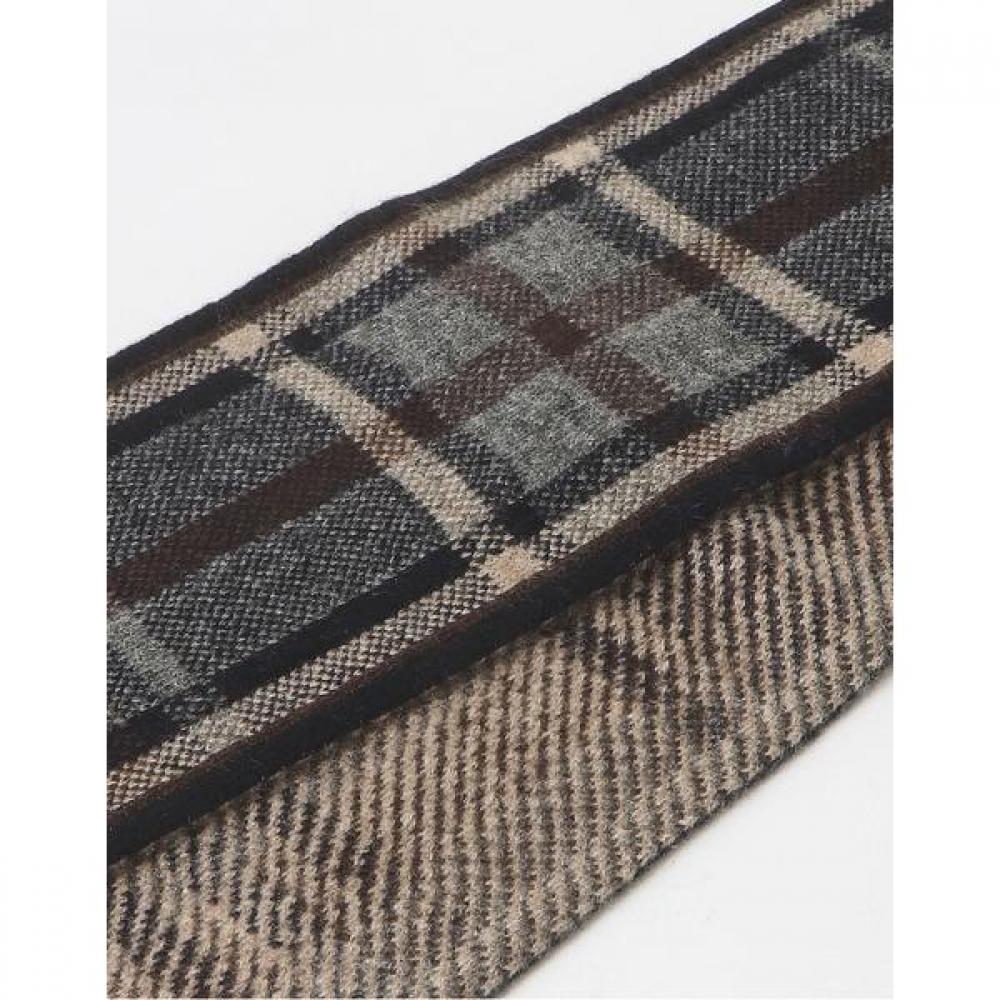 Daks Unisex Cashmere 100  Navy Check Short Muffler Dbmu3fe30n2