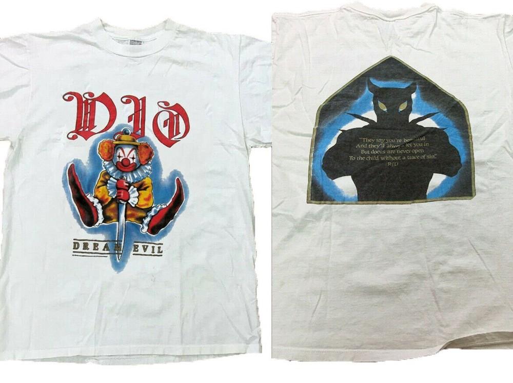 

Dio Dream Evil Tour 1987 Tour Concert T-Shirt Ronnie James Band Metal Unisex T-Shirt L