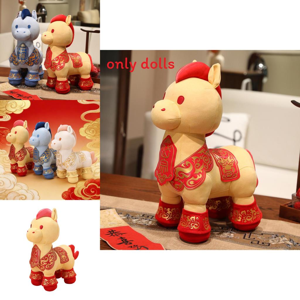 Year Of The Horse Zodiac Plush Toy With Pp Cotton Filling For Lunar New Year Celebration