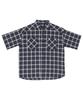 STAGE NAME Bridge Over Vintage Check Short Sleeve Shirt_Navy