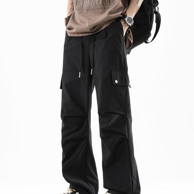 Καλοκαιρινά Νέα Ρετρό Ολόσωμες Φόρμες Ανδρικές Φαρδιές Ίσιες Πλισέ Παντελόνια Αλεξιπτωτιστών