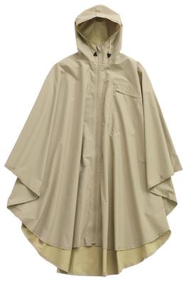 Ponieważ poliestrowy płaszcz przeciwdeszczowy z pokrowcem U-DAY Poncho, stylowy, unisex, oversize, beżowy, wodoodporny pokrowiec.