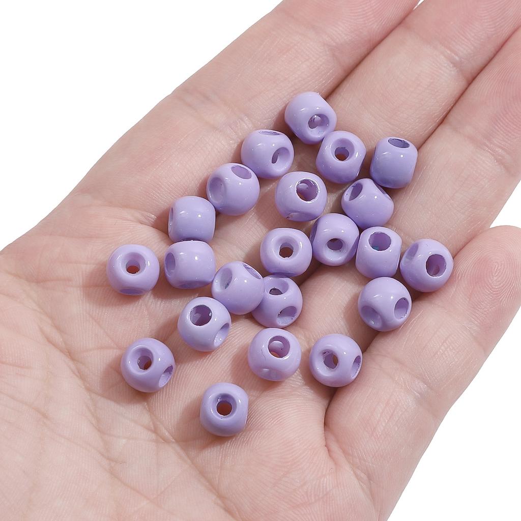 Handmade Bracelet Beads Acrylic Solid Color 8 × 6mm Four-way Straight Hole Beads String Accessories Handmade DIY Bracelet Pendant Jewelry Accessories