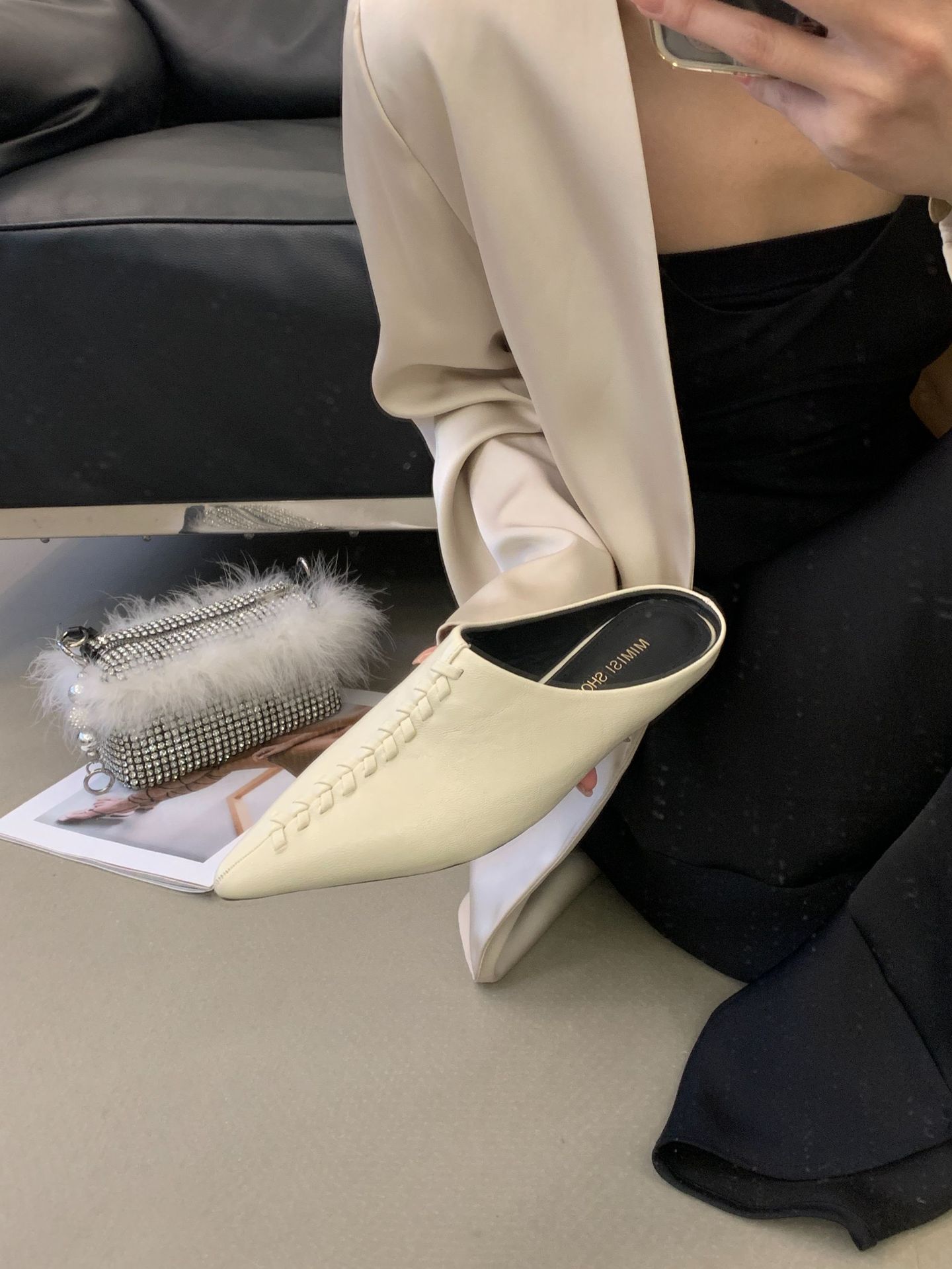 Women s Square Toe Low Heel French Style Elegant Outdoor Wear Slippers - Perfect for Daily Wear 35