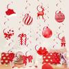 12pcs Red Christmas Spiral Pendant Candy Gift Box Bell Merry Christmas Decorations  Children Gifts