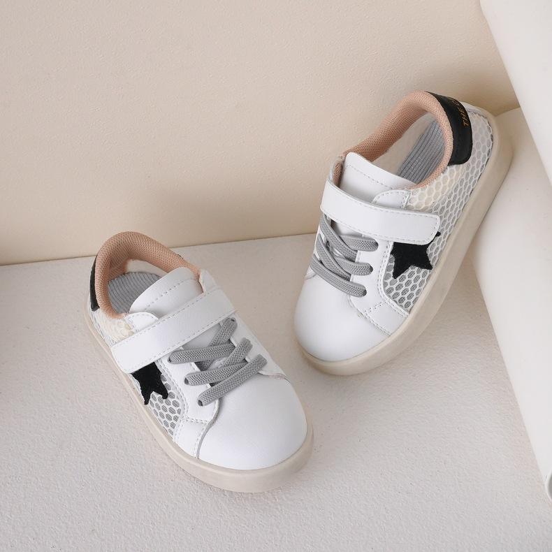 XSHX "Stars Dirty Bottom" Children's Board Shoes Spring and Autumn Boys and Girls Little White Shoes 2329