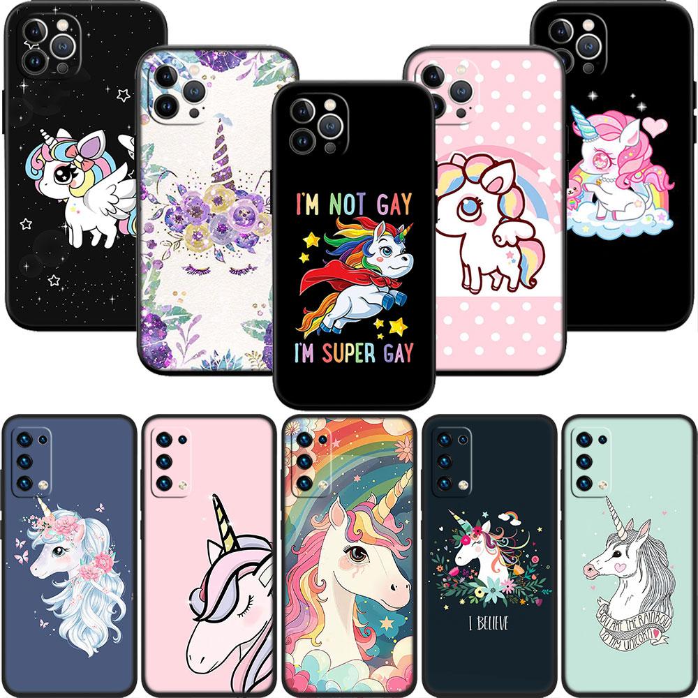 CJ103 Unicorn Cute Soft Shell Phone Case for OPPO A40 A60 A80 A15 A16 A16K A12 A17 A17K A54 A54S A53 A53S A55 A56 A57 A98 F23